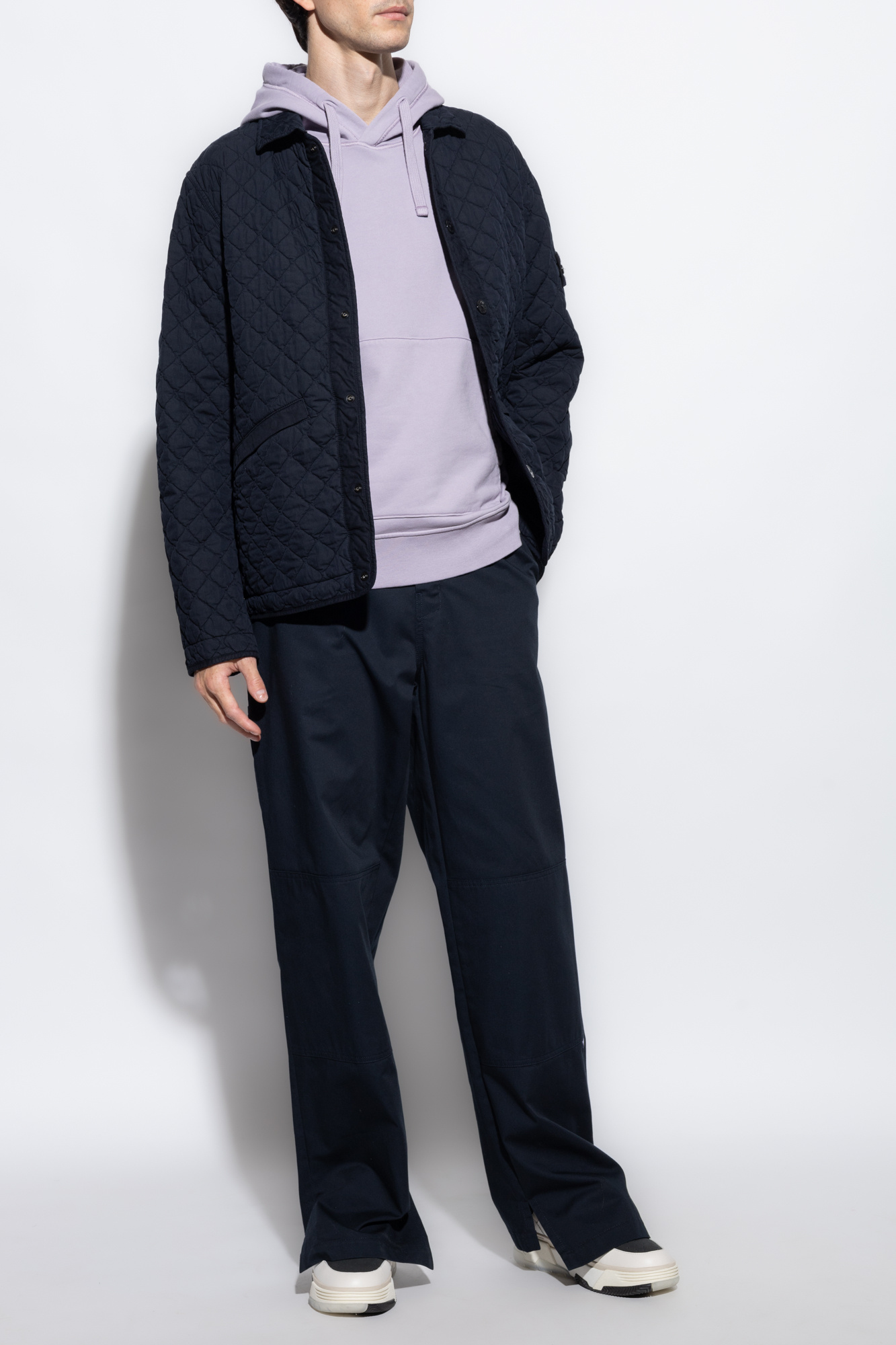 パーカー・フーディ STONE  Men Hoodies K1S156100042S0051 V0020 Blue Avio Blue 6100042 ORGANIC COTTON FLEECE Hooded sweatshirt